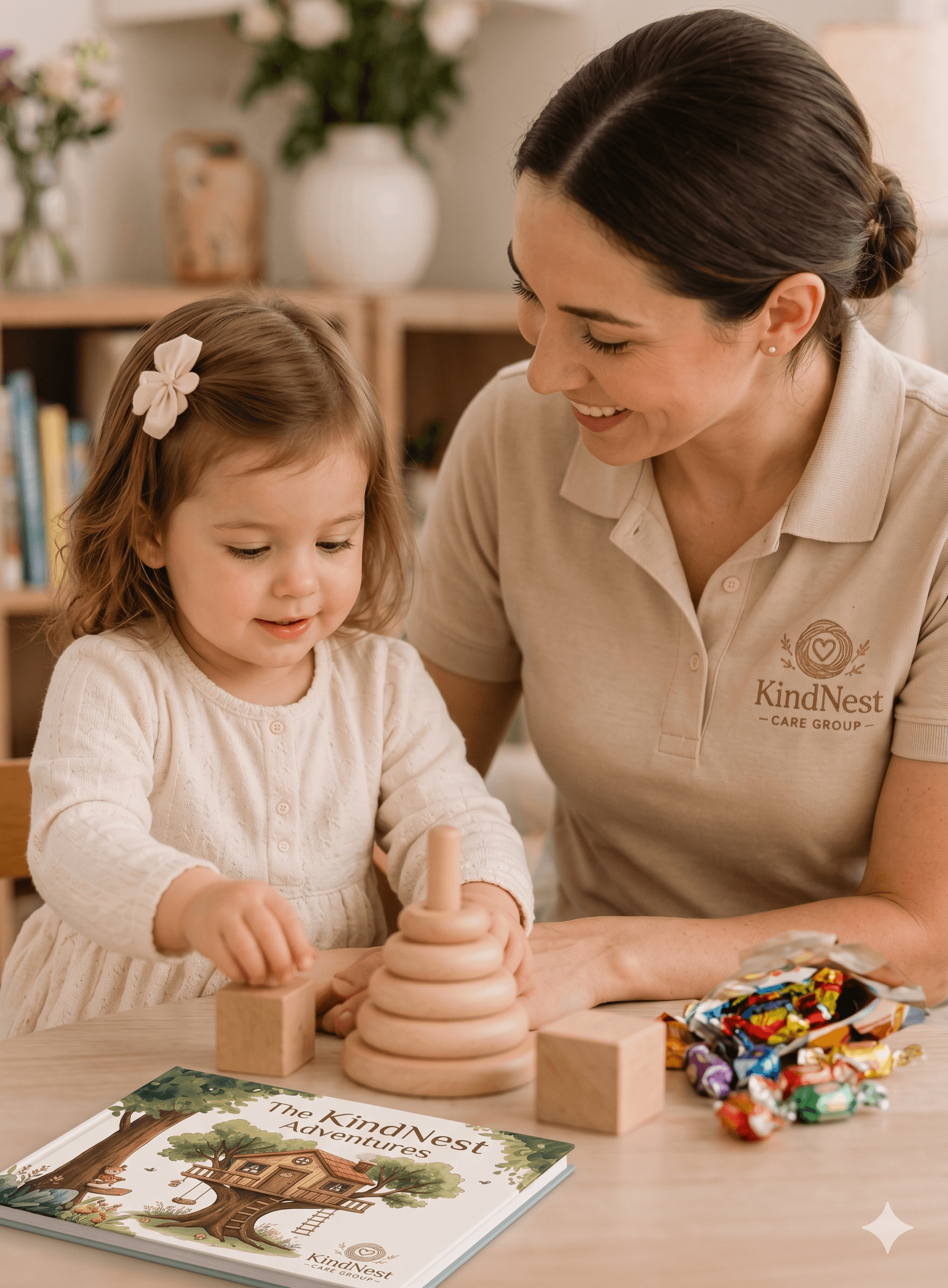 KindNest caregiver with family